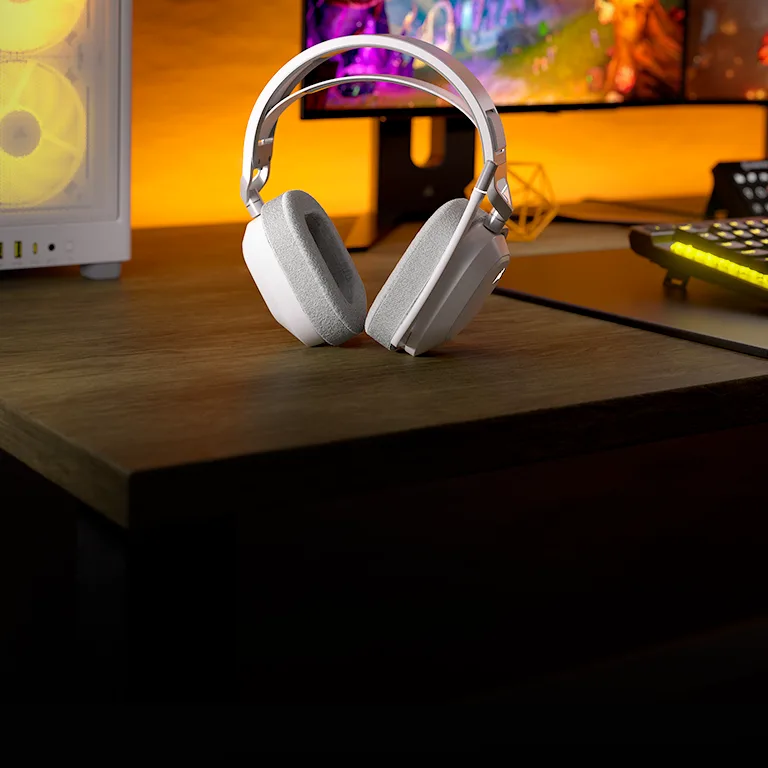 HS80 MAX WIRELESS ゲーミングヘッドセット、スチールグレー