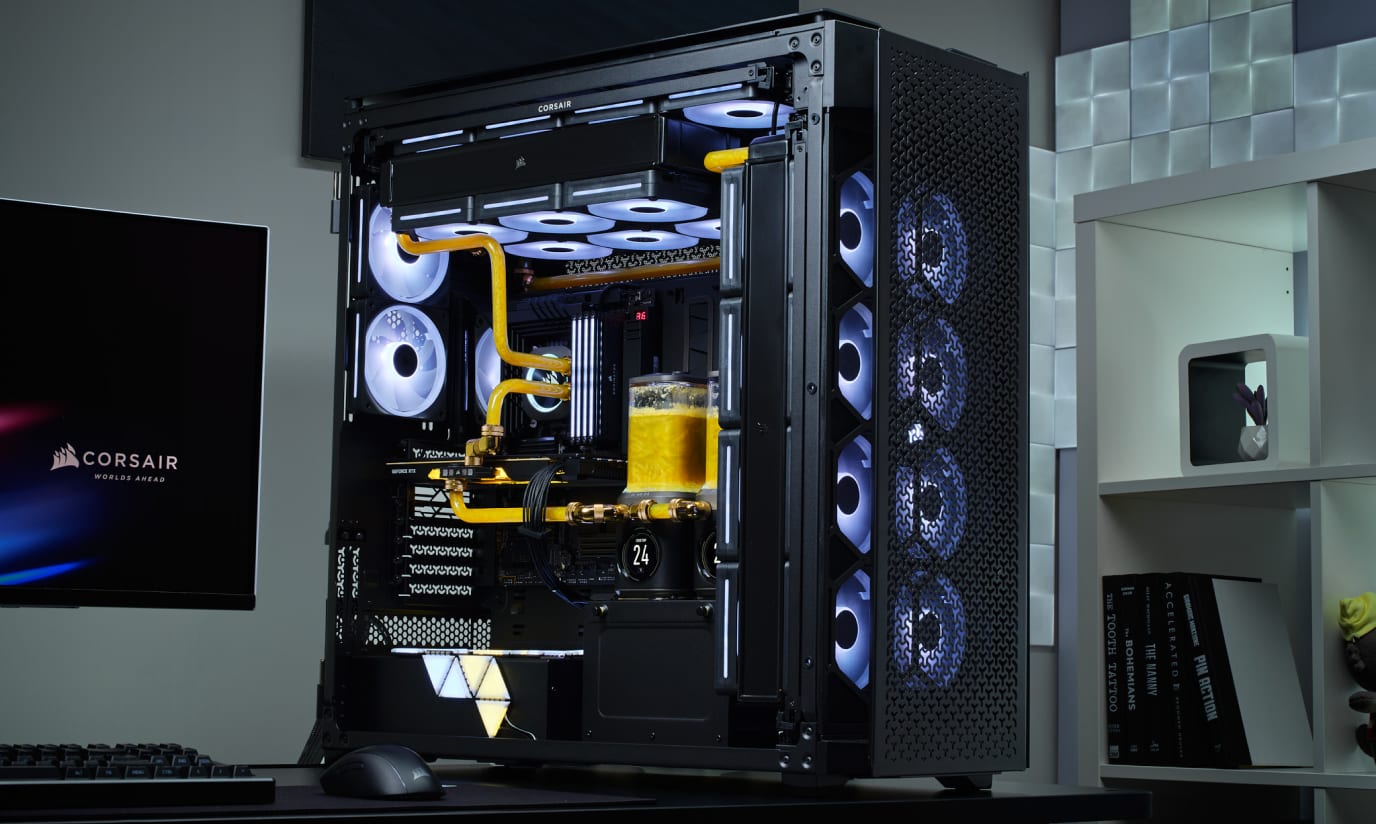 コルセア電源とpcケースとDVDドライブとファンなど CORSAIR 9000D RGB AIRFLOW スーパーフルタワー PC ケース