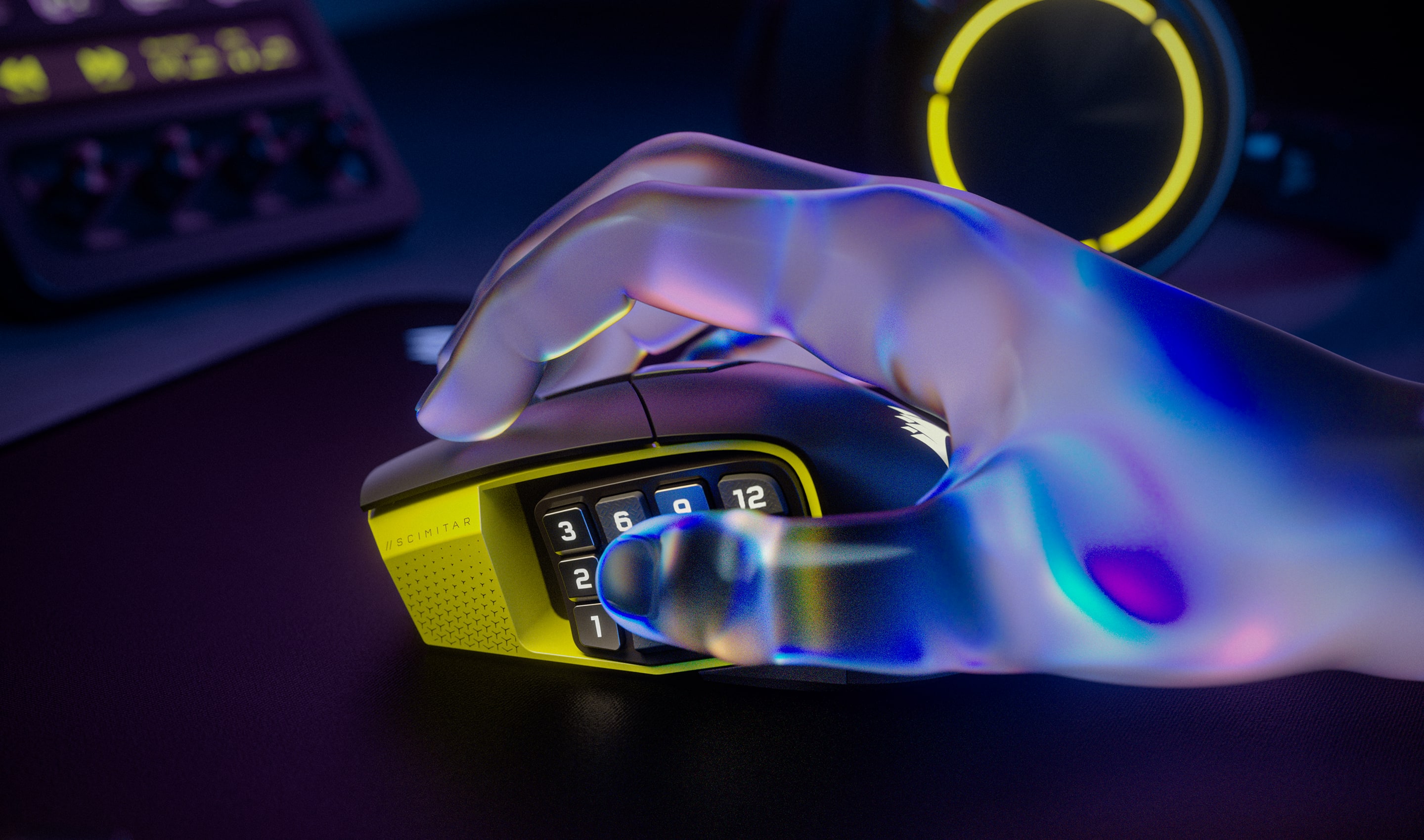 マウス・トラックボール SCIMITAR ELITE WIRELESS SE SCIMITAR ELITE WIRELESS SE MMO Gaming Mouse – Black & Yellow