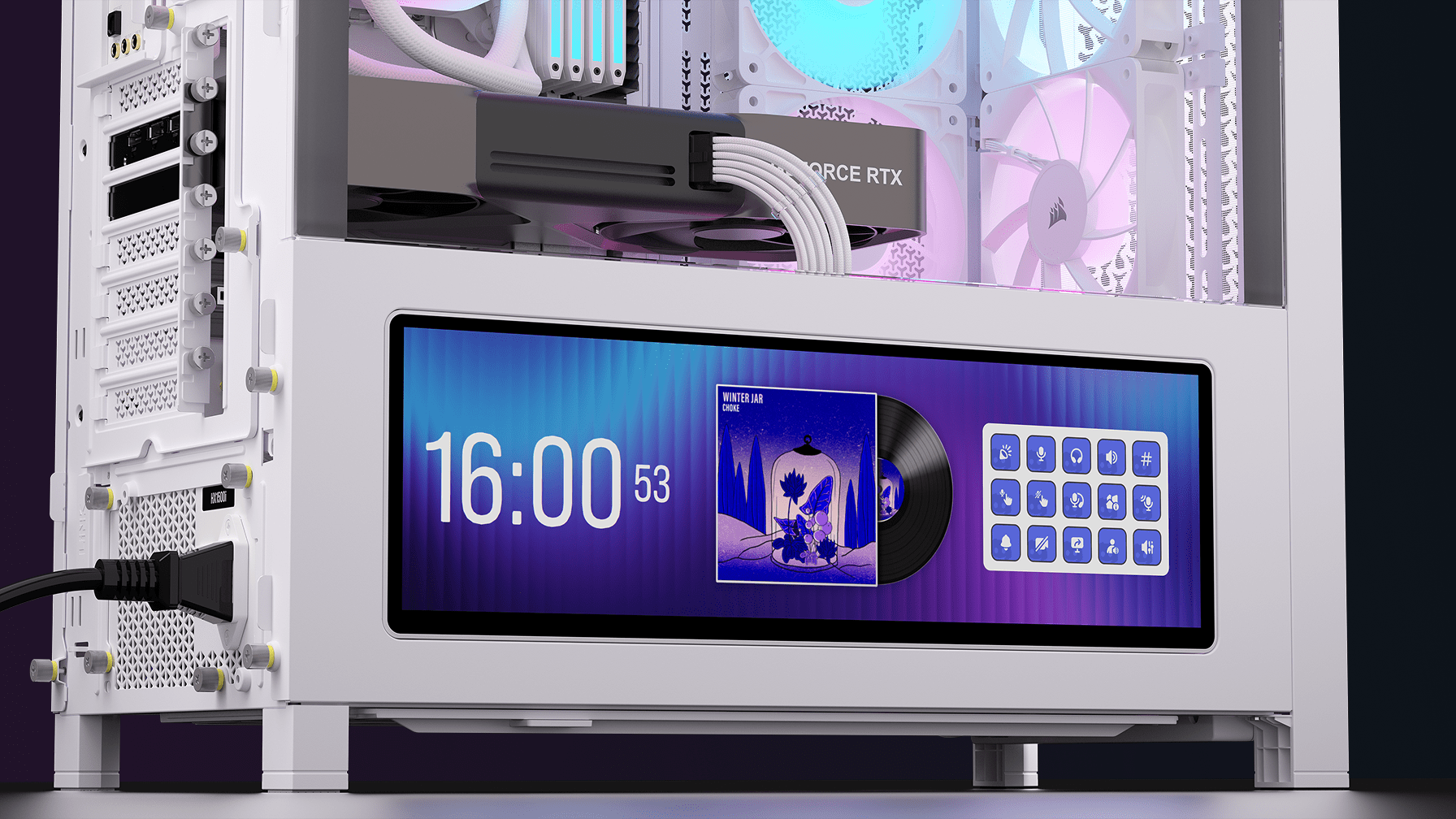 FRAME 4000D LCD RS ARGB プレミアム ミッドタワーPCケース – ホワイト