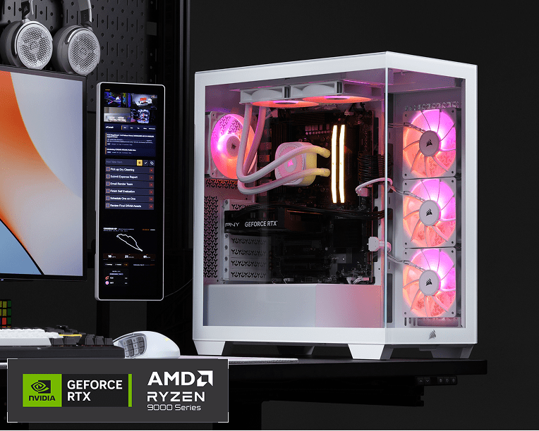 VENGEANCE a7500 Gaming PC - White: AMD Ryzen 5 9600X, GeForce RTX
