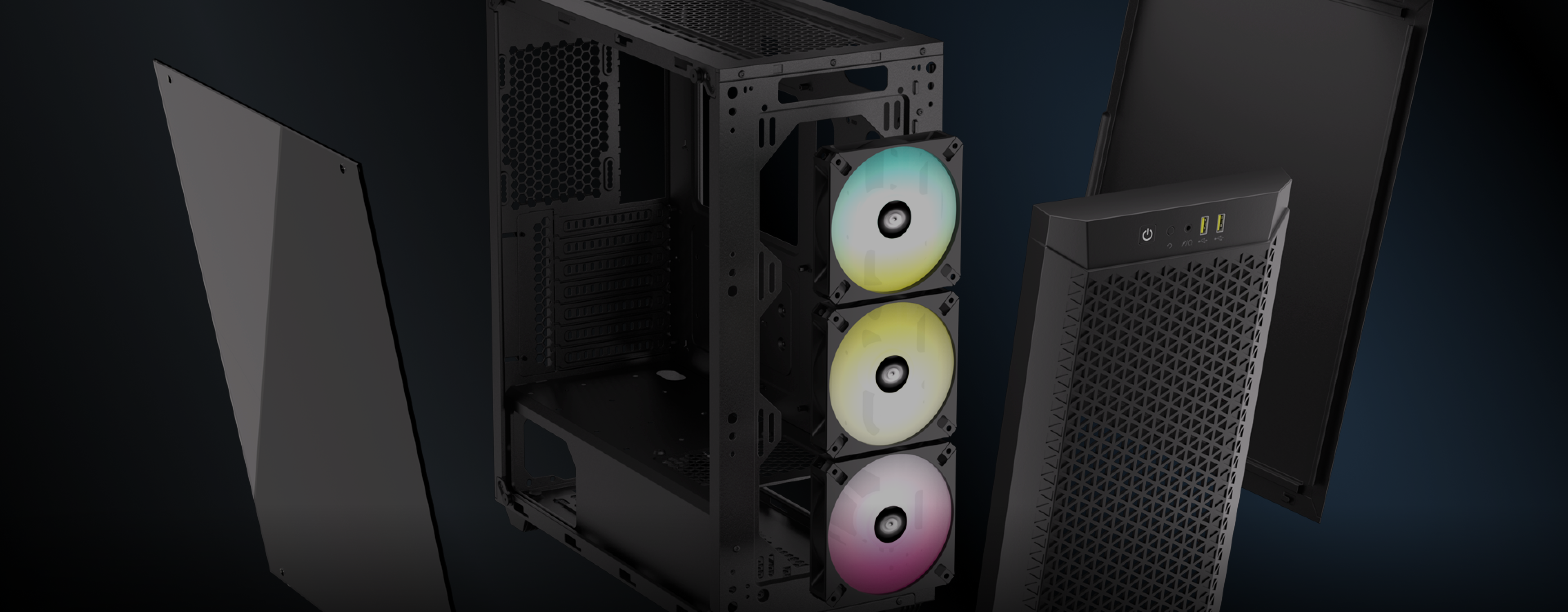 480T RGB Airflow 強化ガラス製ミッドタワーケース
