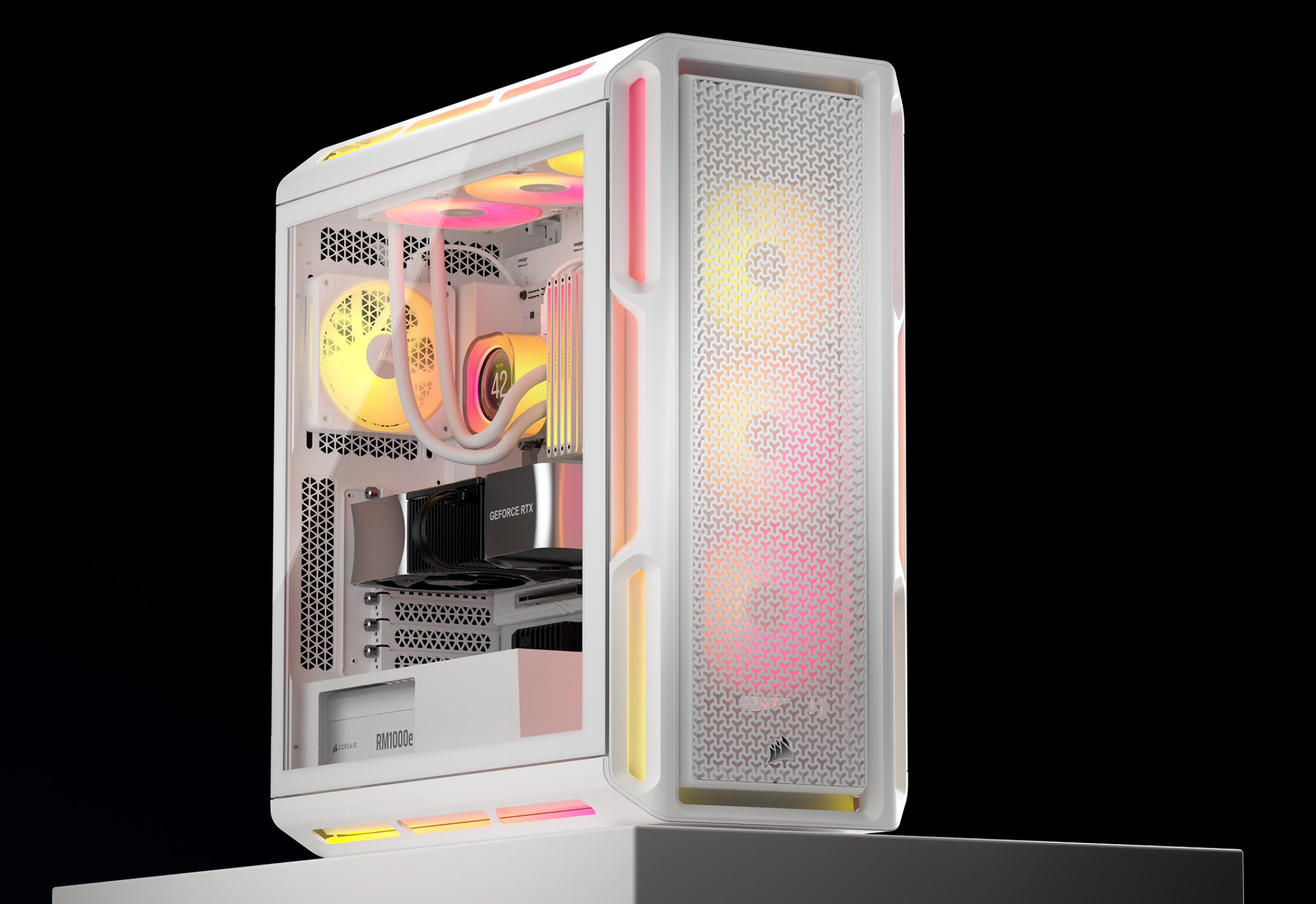 CORSAIR iCUE 5000X RGB ホワイト iCUE 5000X RGB QL Edition Mid-Tower ATX Case — True White