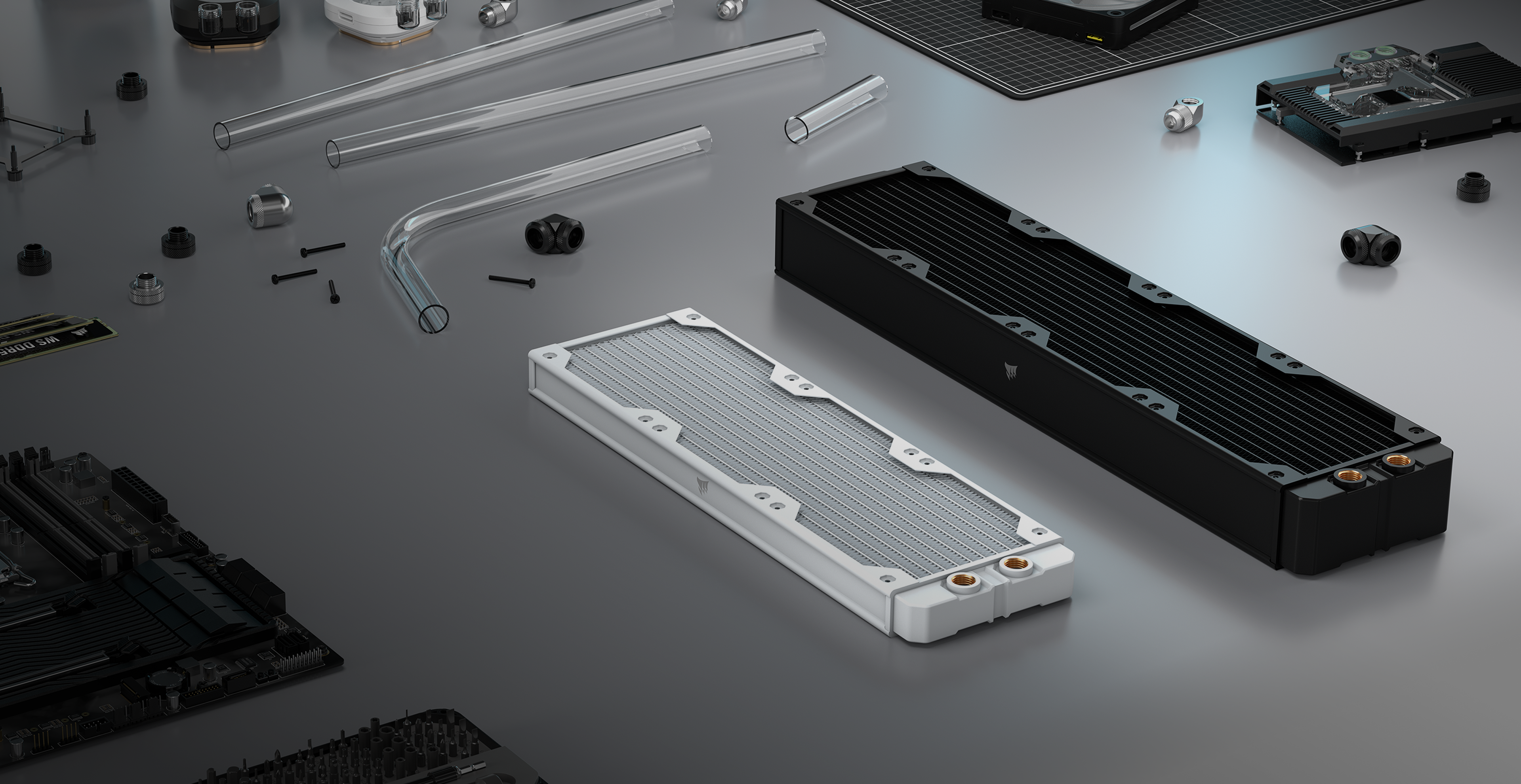 Hydro X Series XR5 240 V2 Custom Cooling Radiator - White