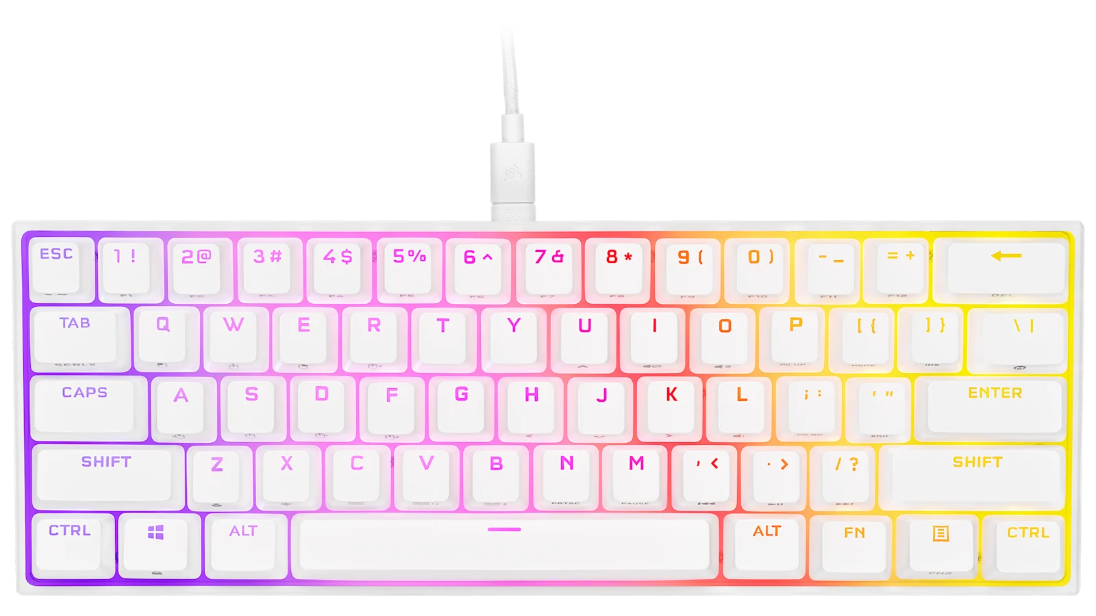 K65 RGB MINI 60% Mechanical Gaming Keyboard — CHERRY MX SPEED — White (Revival Series)