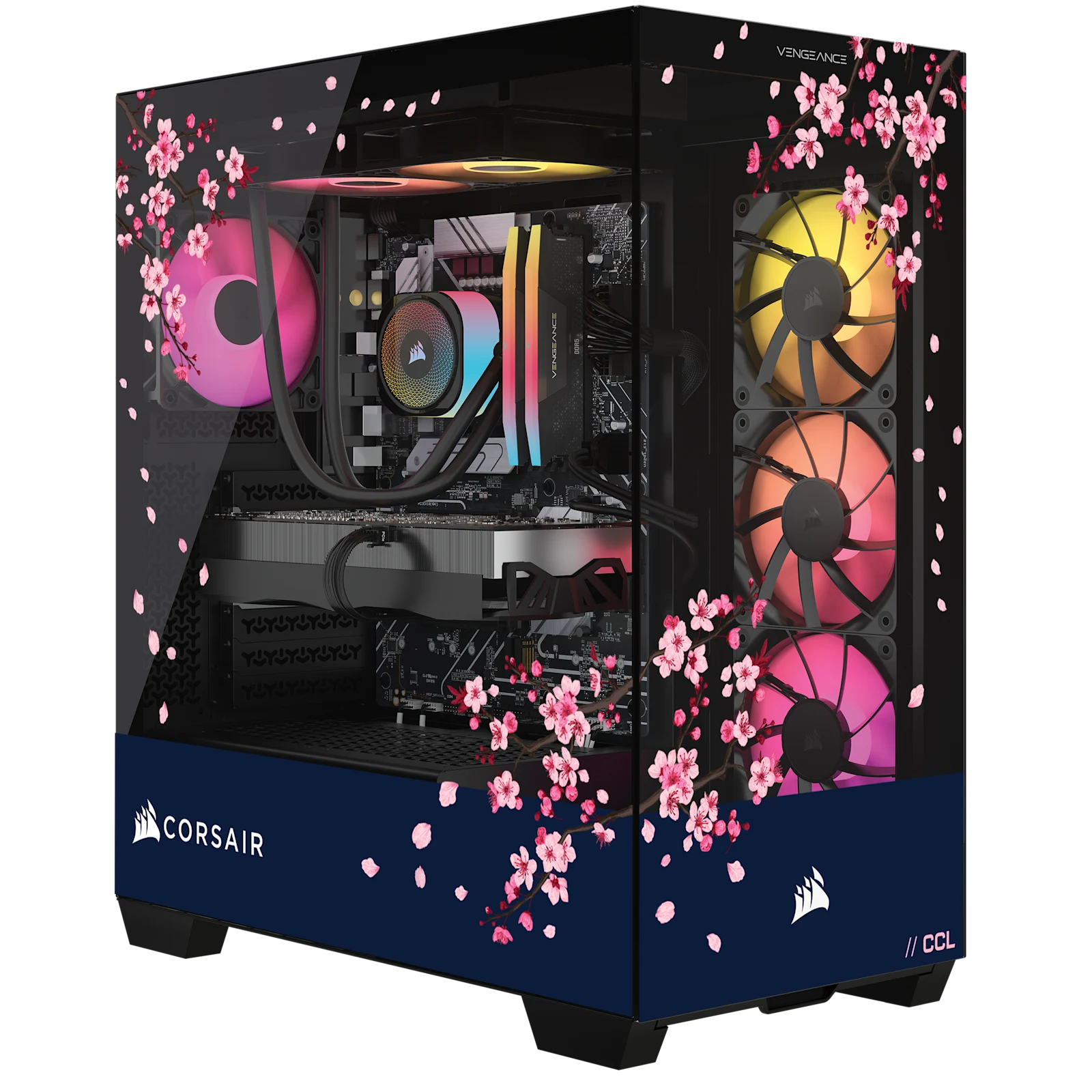 VENGEANCE a7500 DARK CHERRY EDITION Gaming PC: AMD Ryzen 7 9800X3D, GeForce RTX 5070, 32GB DDR5, 1TB M.2 SSD, Win11 Home