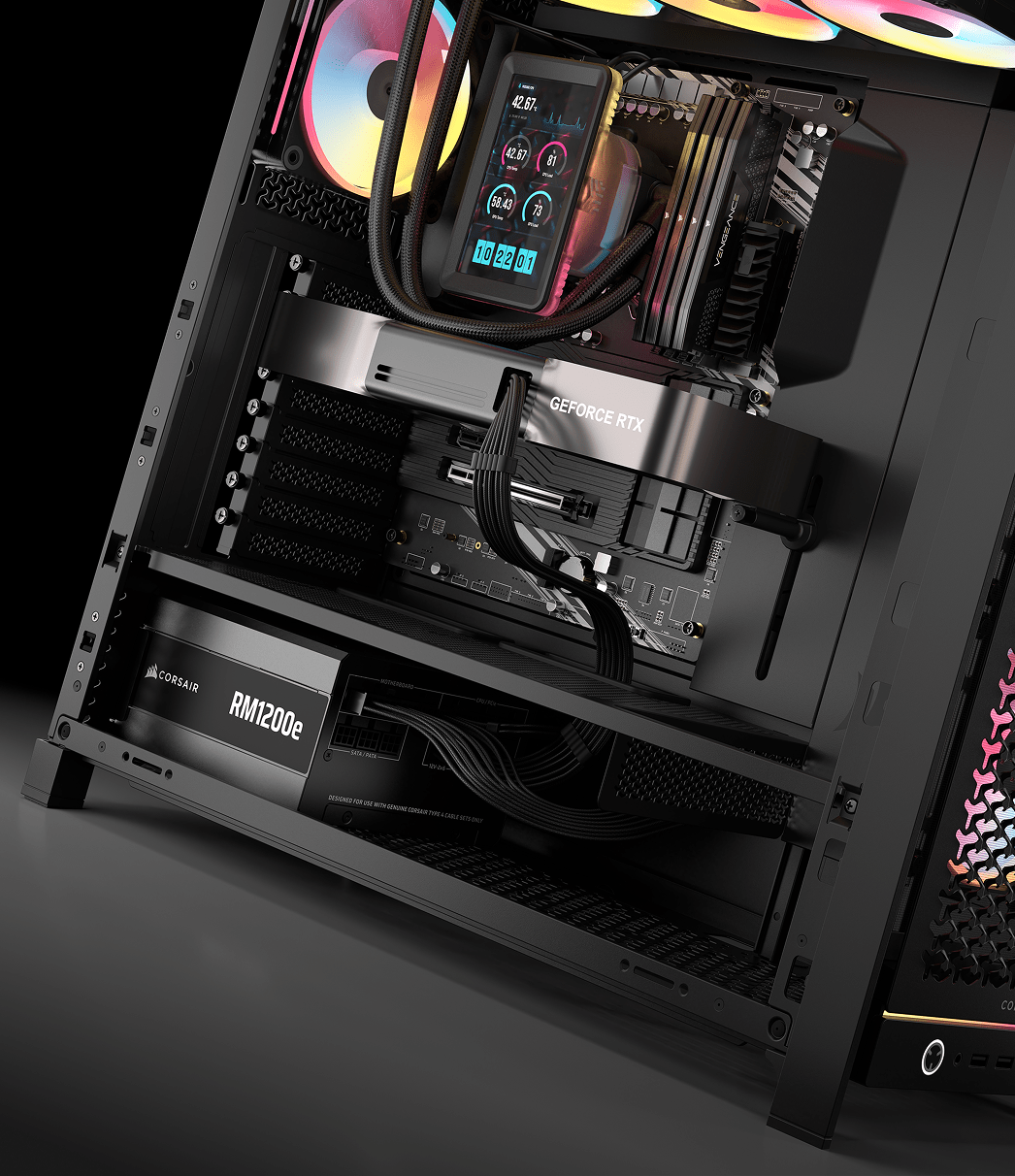 RM1200e | Black | Panel 08 - ATX 3.1 & PCIe Compliant | Media