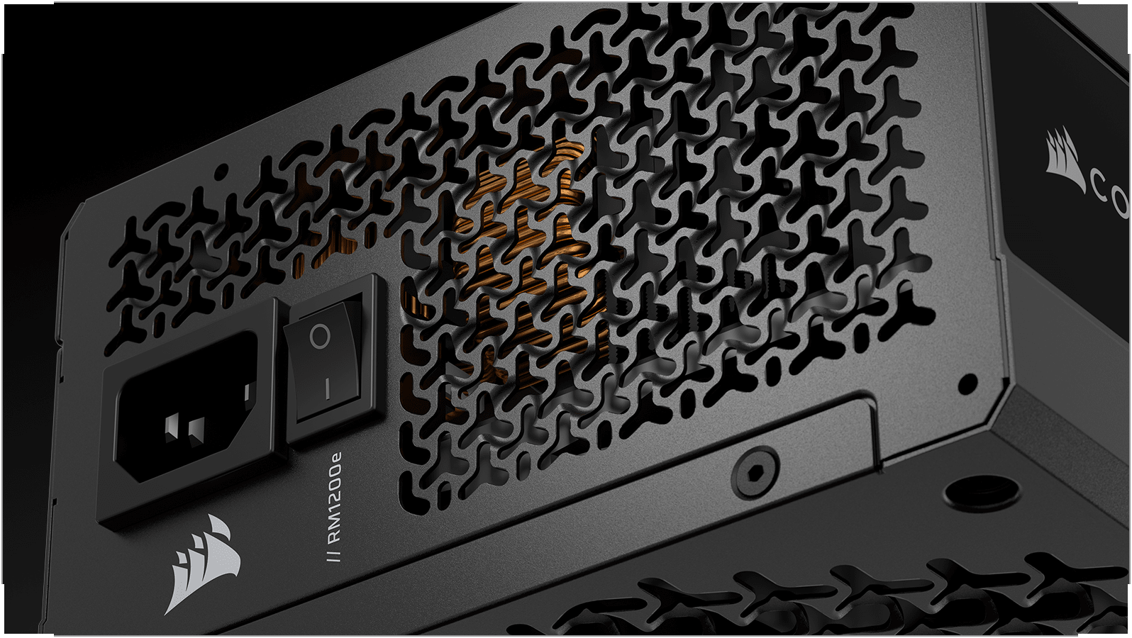 RM1200e | Black | Panel 05 - 3D Y-Pattern Fan Grill | Media