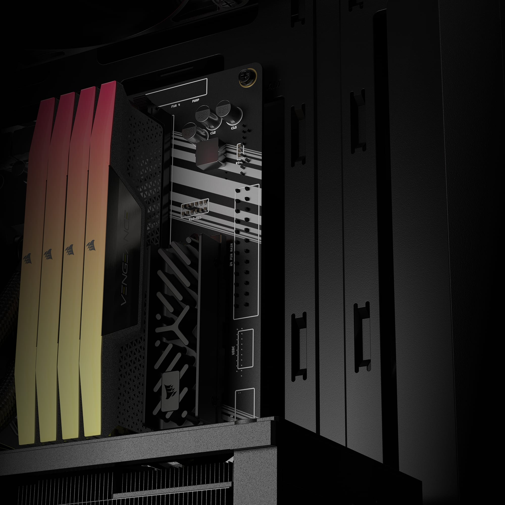 Transparent placeholder for 3200D RS Black designed for super-clean builds media block.