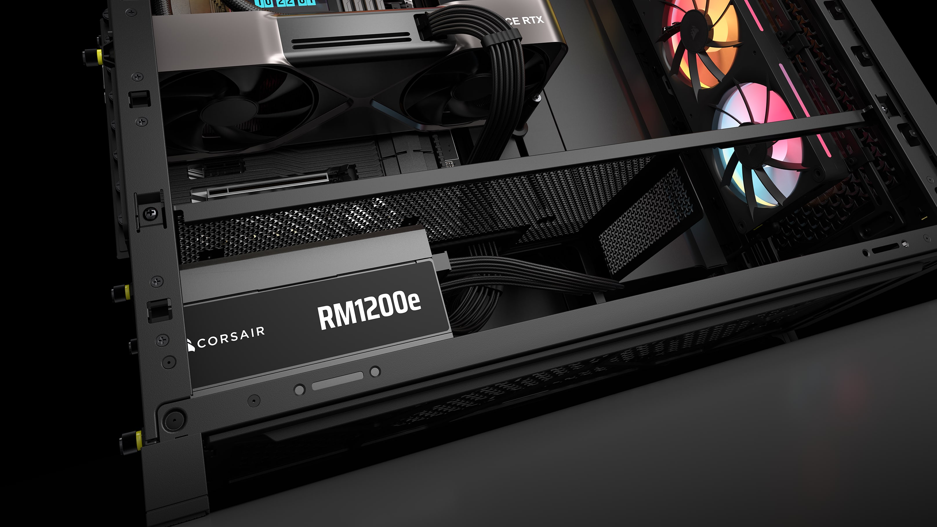RM1200e | Black | Panel 01 - Fully Modular Low-Noise ATX Power Supply | Media