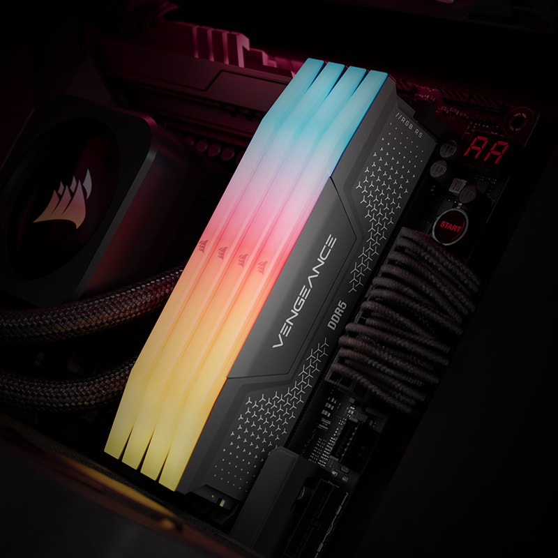 Angled shot of VENGEANCE RGB RS DDR5.