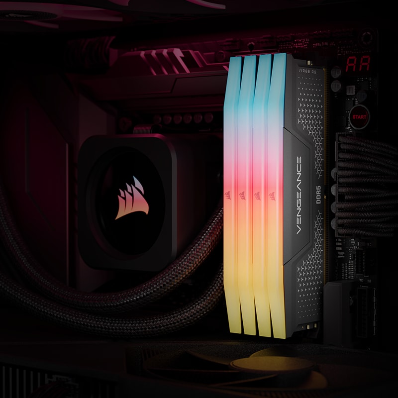 Four modules of RGB RS DDR5 RAM.