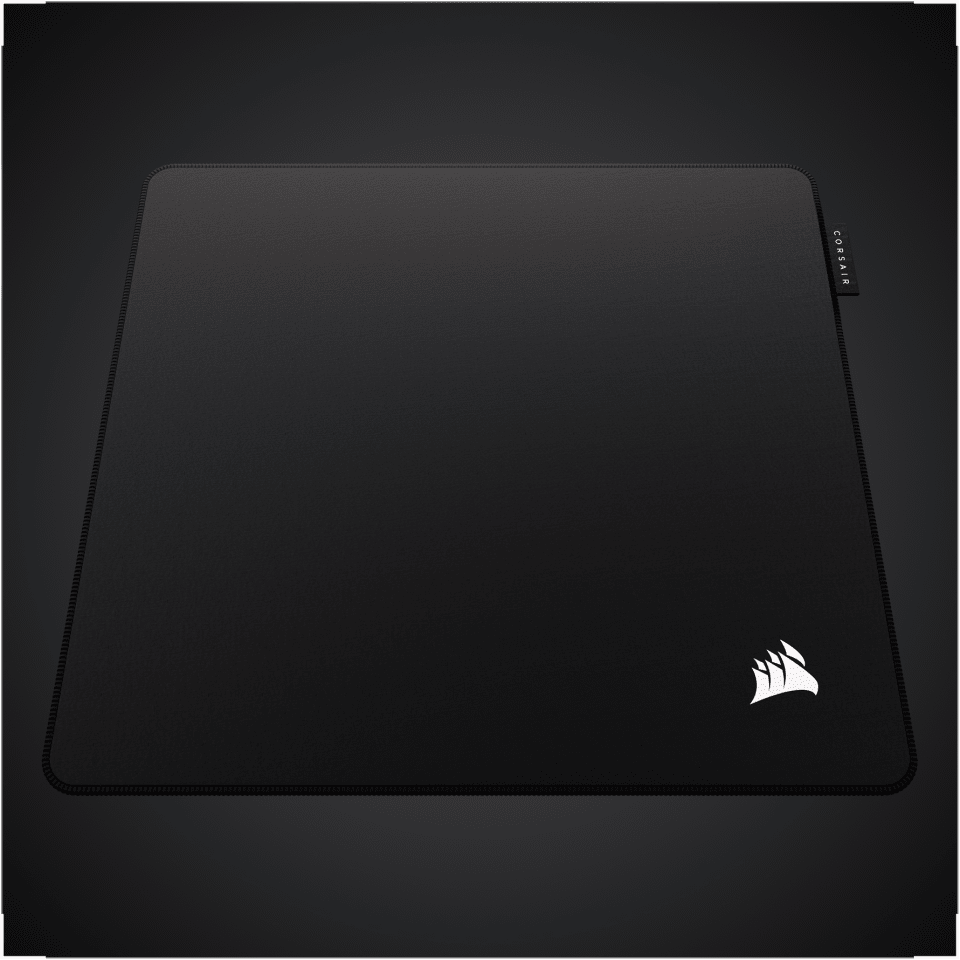 CORSAIR MM PRO CTRL gaming mousepad shown from above with a clean black surface on dark background
