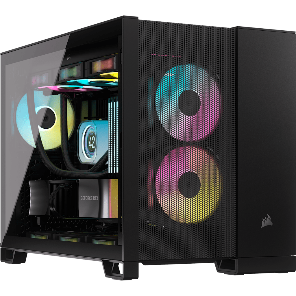 2500D Airflow Mid-Tower Dual Chamber PC Case - Black