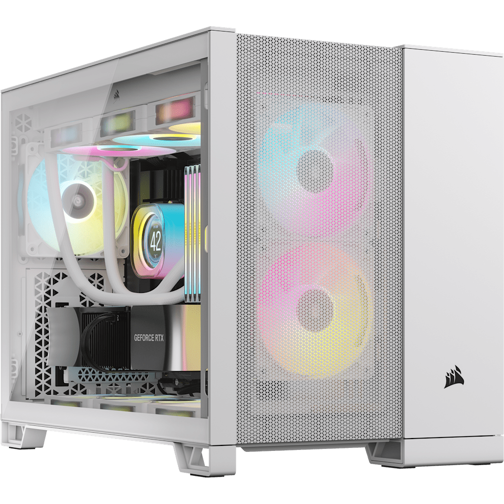 2500D Airflow Mid-Tower Dual Chamber PC Case - White