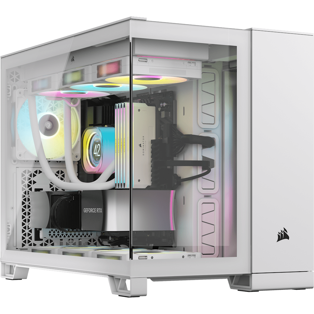 iCUE LINK 2500X RGB Micro ATX Dual Chamber PC Case - White