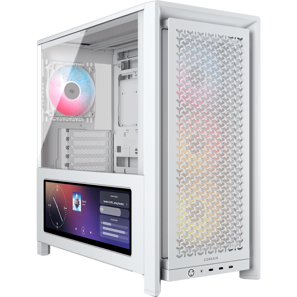 Frame 4000D LCD RS ARGB Premium Mid-Tower PC Case - White