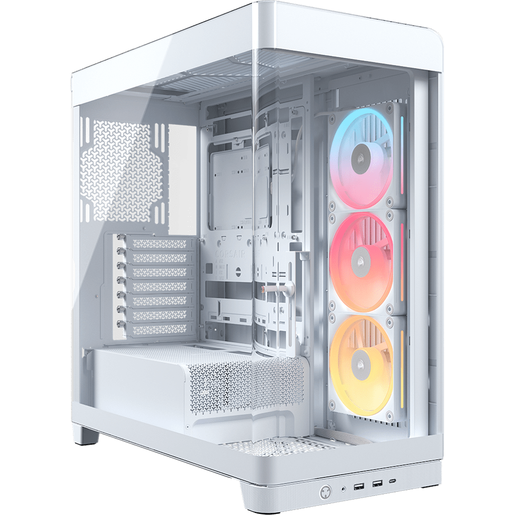 Frame 4500X LX-R RGB iCUE LINK Panoramic Glass Mid-Tower PC Case - White