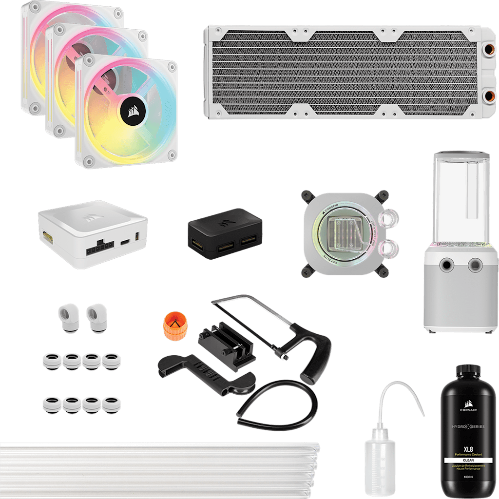 Hydro X Series iCUE LINK XH405i RGB Custom Cooling Kit - White