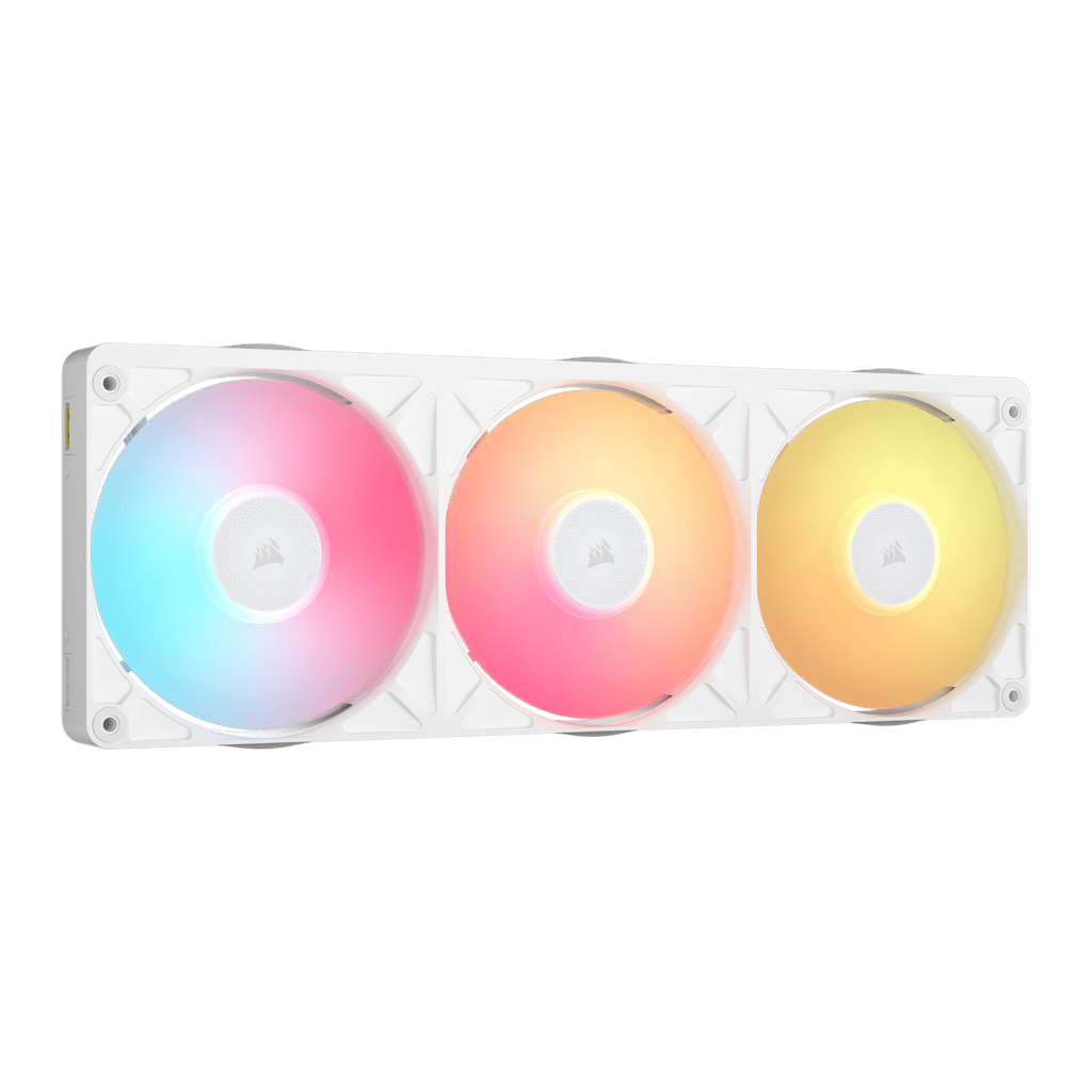 iCUE LINK RX360 II Unified Frame RGB PWM PC Fans Starter Kit with iCUE LINK System Hub - White