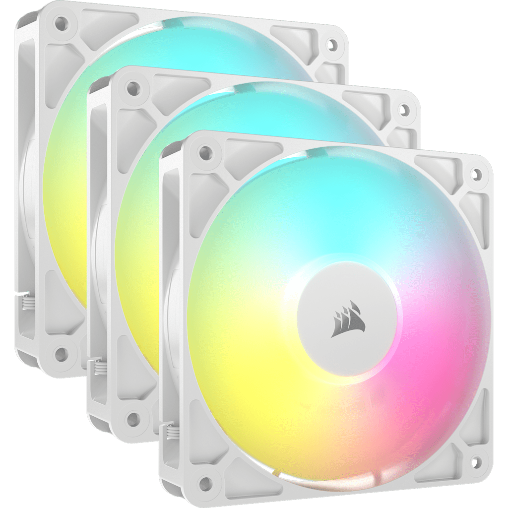 RS120 ARGB 120mm PWM Fans - Triple Pack - White