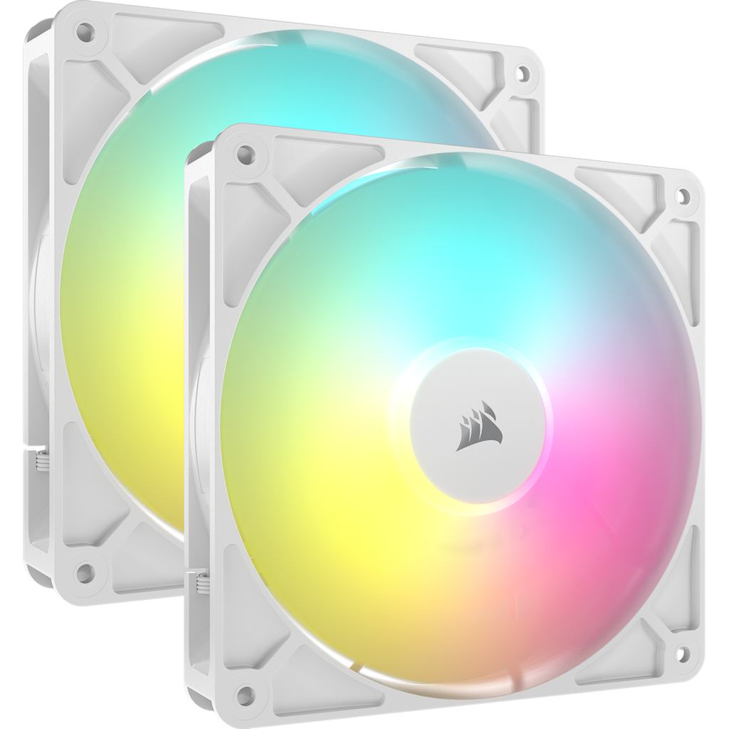 RS140 ARGB 140mm PWM Fans - Dual Pack - White