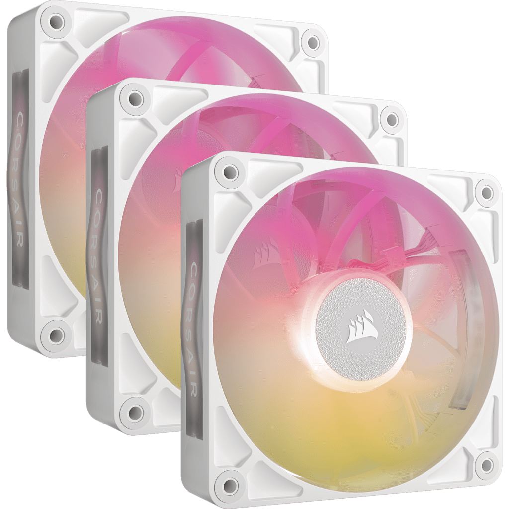 iCUE LINK RX120 MAX RGB 120mm PWM Thick Fans Starter Kit - White
