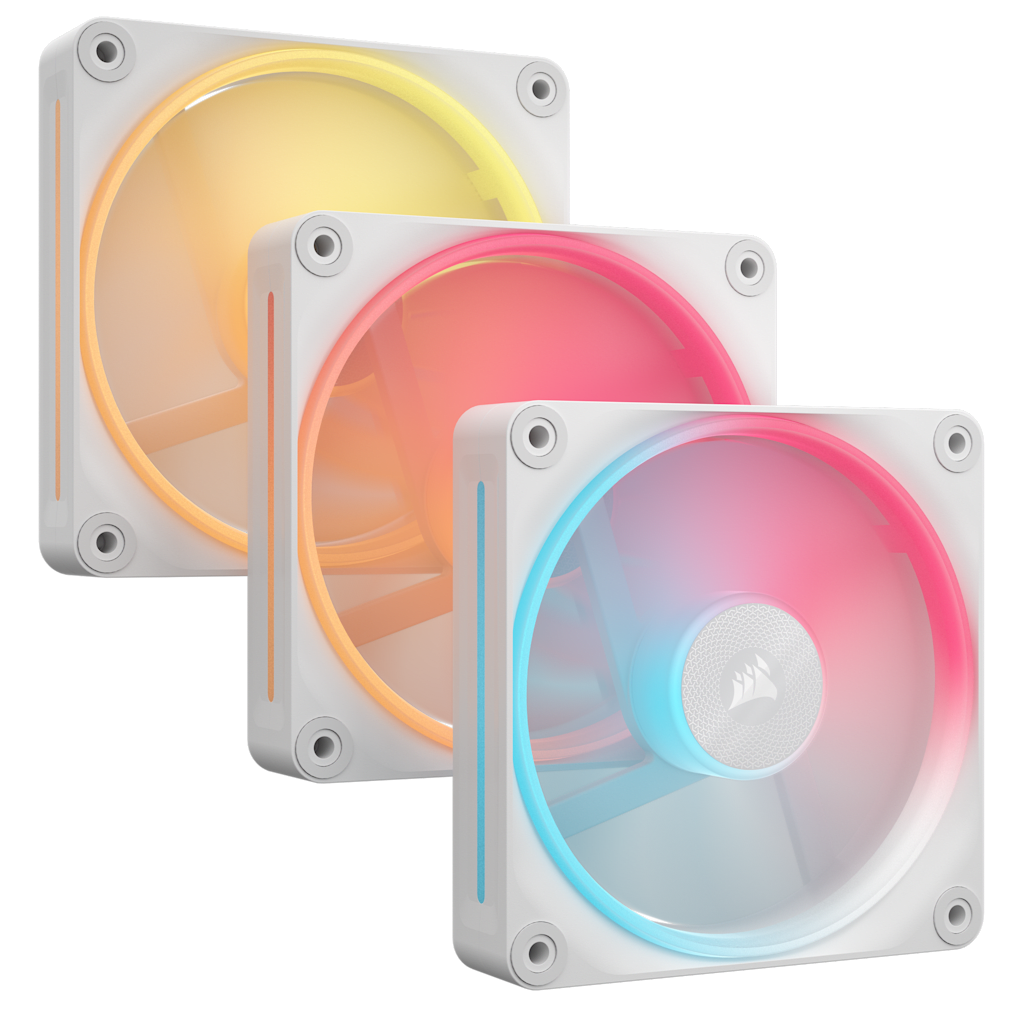 iCUE LINK LX120-R RGB 120mm PWM Reverse Fans Starter Kit - White