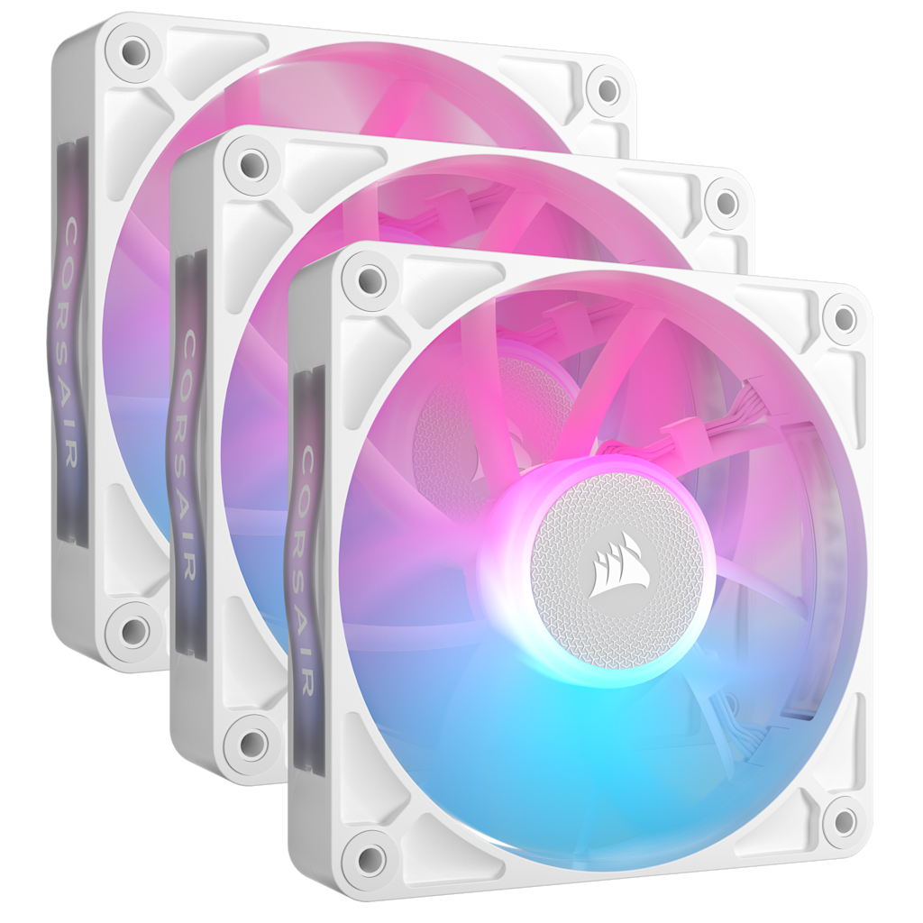 iCUE LINK RX120 RGB 120mm PWM Fan Triple Starter Kit - White