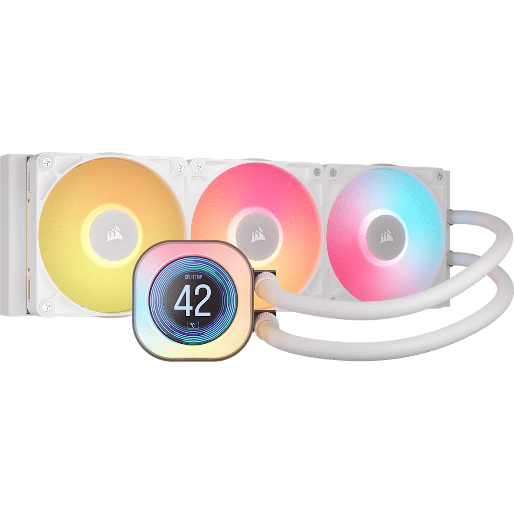 iCUE LINK Titan 360 RX LCD Liquid CPU Cooler - White