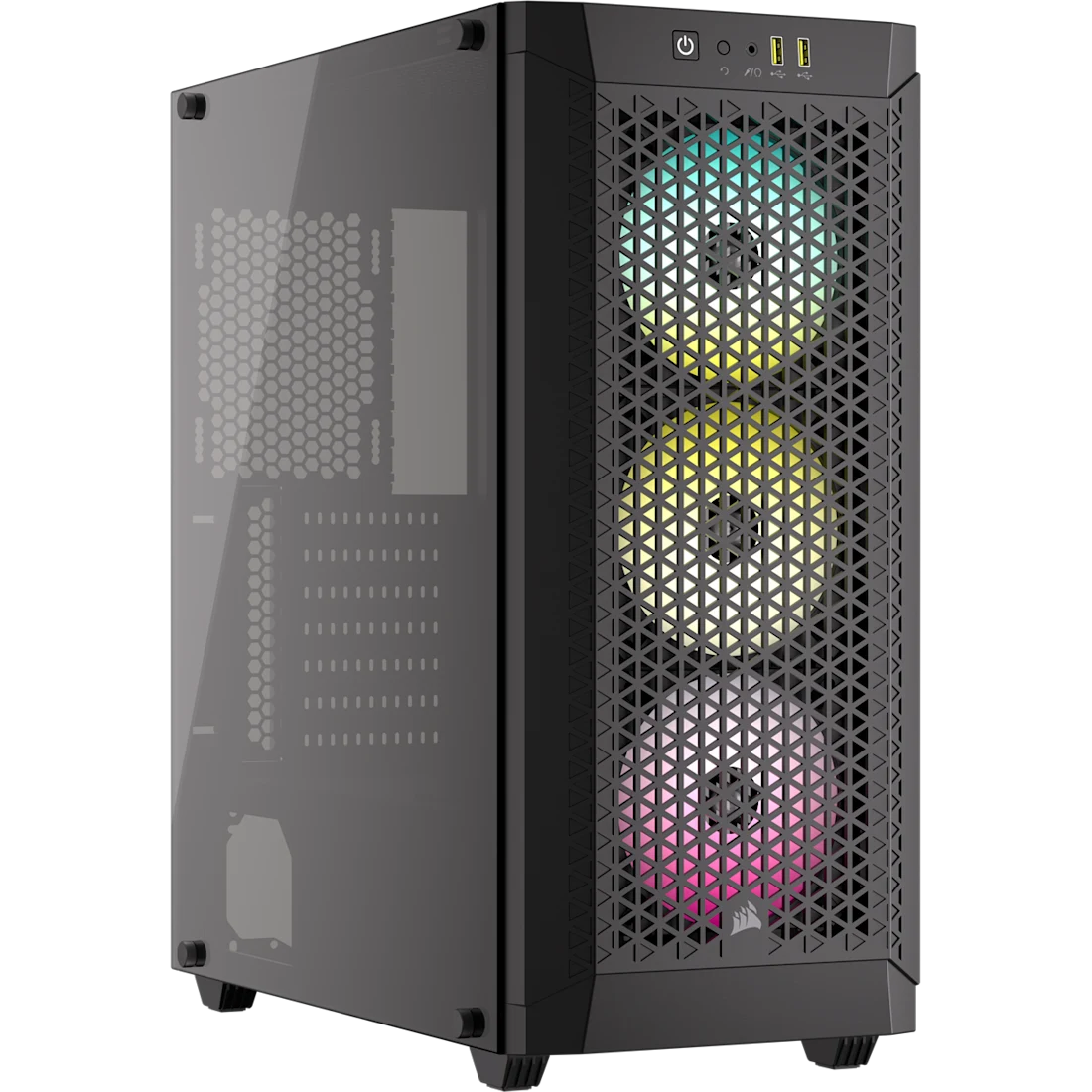 Gabinete Corsair 480T RGB Airflow Preto com 3 Fans AR120 RGB
