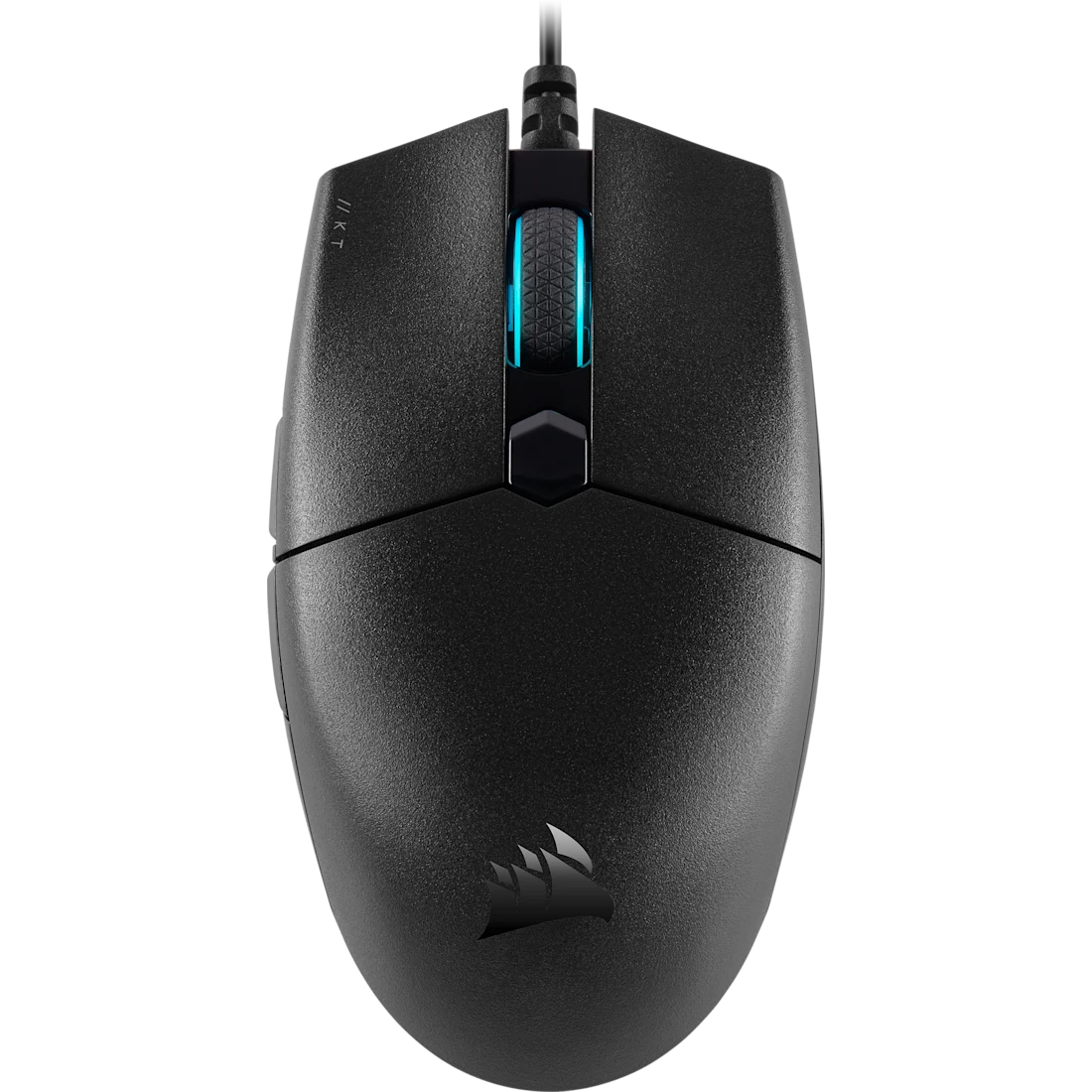 Corsair katar pro optična rgb gaming miška črna sprednji pogled