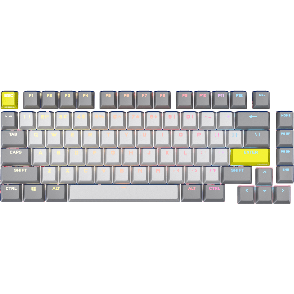 Corsair Pbt Double-Shot Pro Keycap Mod Kit - Silver Sun - NA Layout, цвет: Серебряный — фото 1