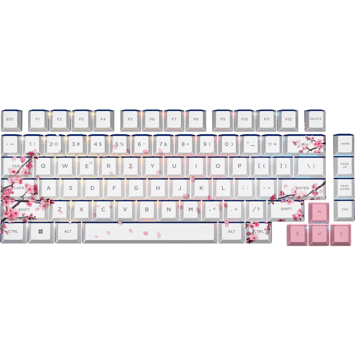 Corsair Pbt Dye-Sublimated Keycap Mod Kit - Cherry Blossom - NA Layout, цвет: Вишнёвый — фото 1