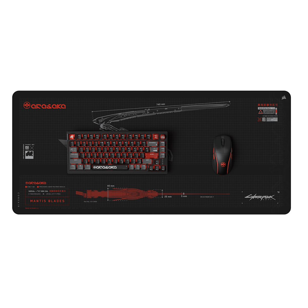 Corsair MM300 2XL Anti-Fray Cloth Gaming Mouse Pad – Cyberpunk 2077: Arasaka Edition — фото 6