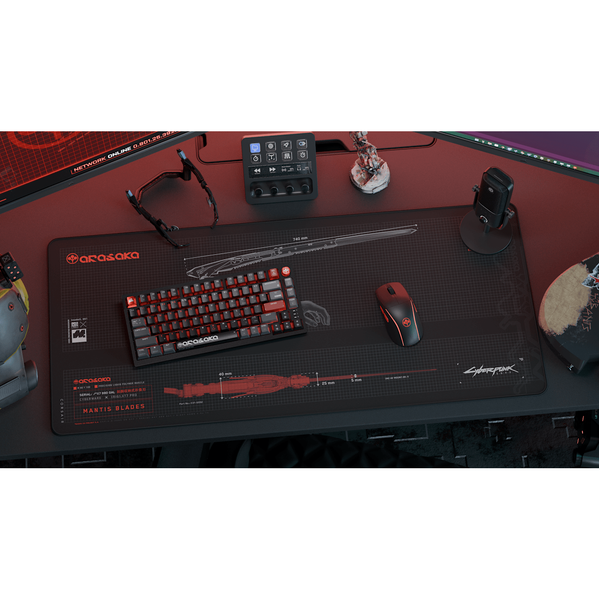 Corsair MM300 2XL Anti-Fray Cloth Gaming Mouse Pad – Cyberpunk 2077: Arasaka Edition — фото 8