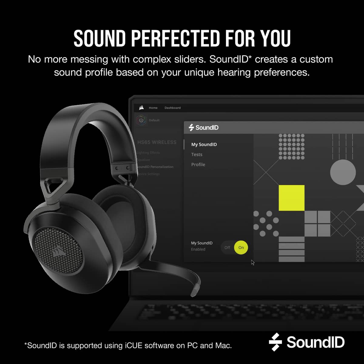 Corsair HS65 Wireless Gaming Headset, цвет: Карбоновый — фото 3