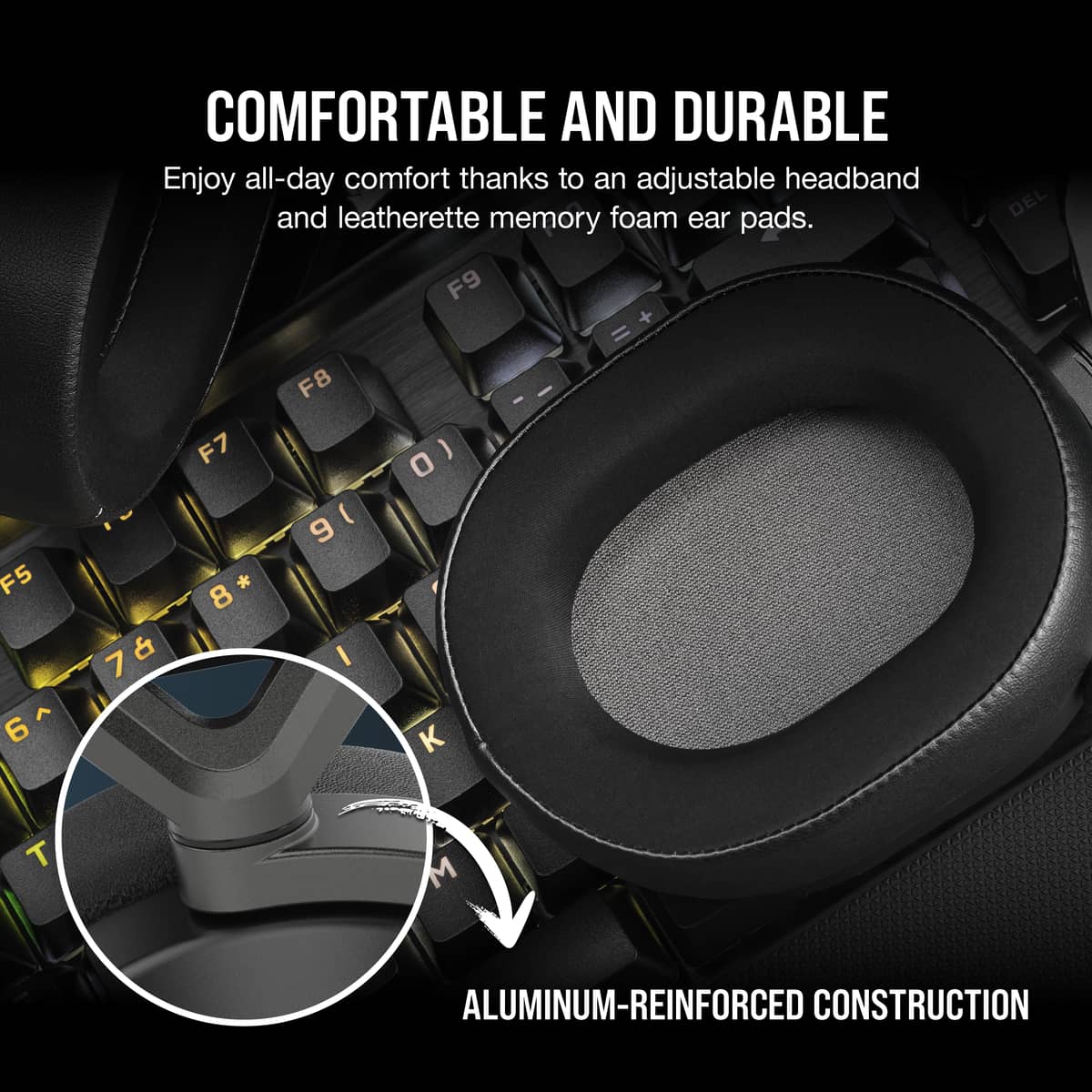 Corsair HS65 Wireless Gaming Headset, цвет: Карбоновый — фото 6