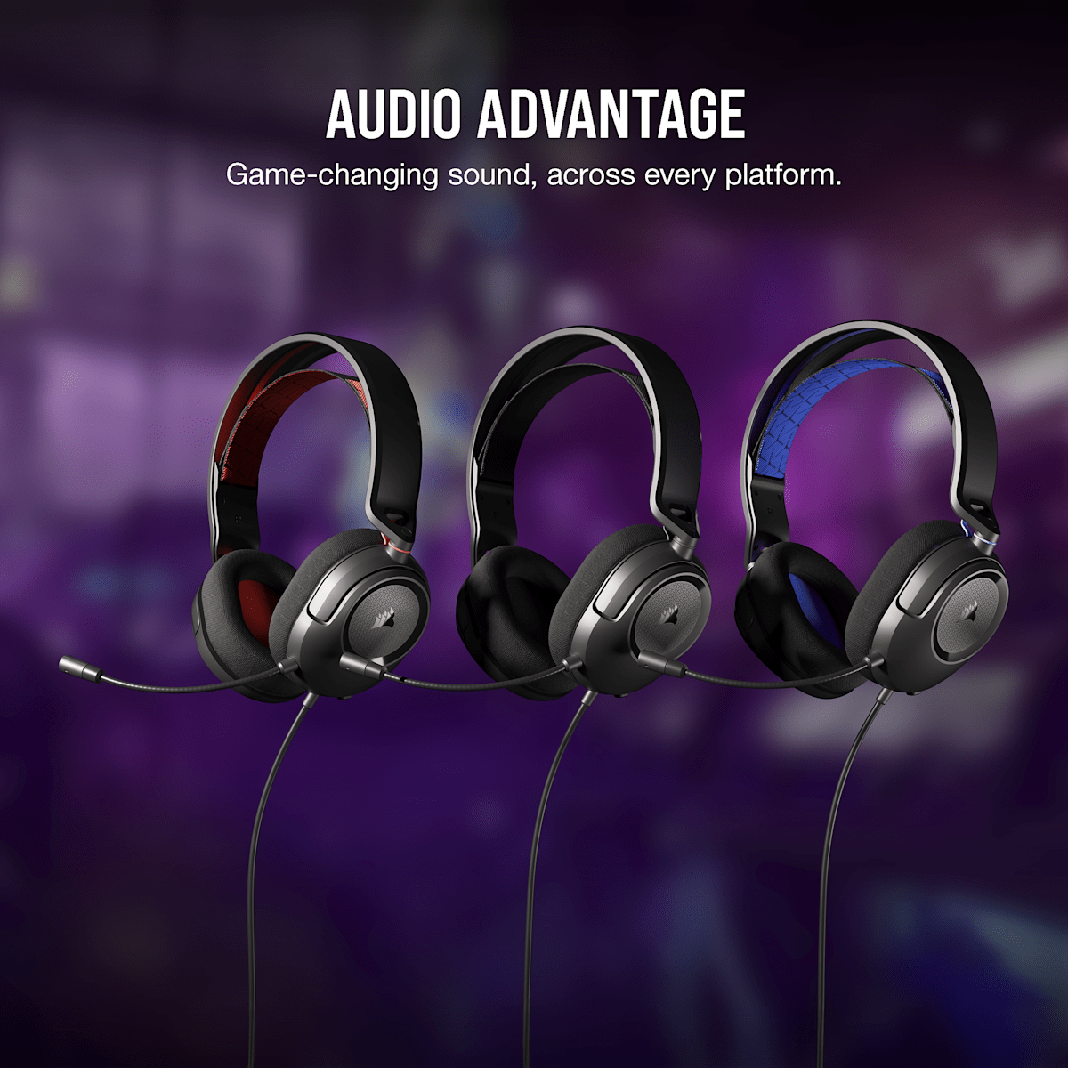 Corsair HS35 v2 Multiplatform Gaming Headset, цвет: Синий — фото 2