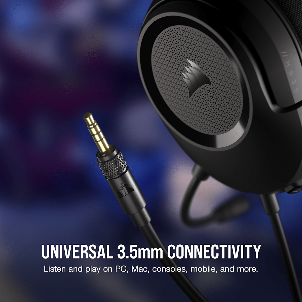 Corsair HS35 v2 Multiplatform Gaming Headset, цвет: Синий — фото 3