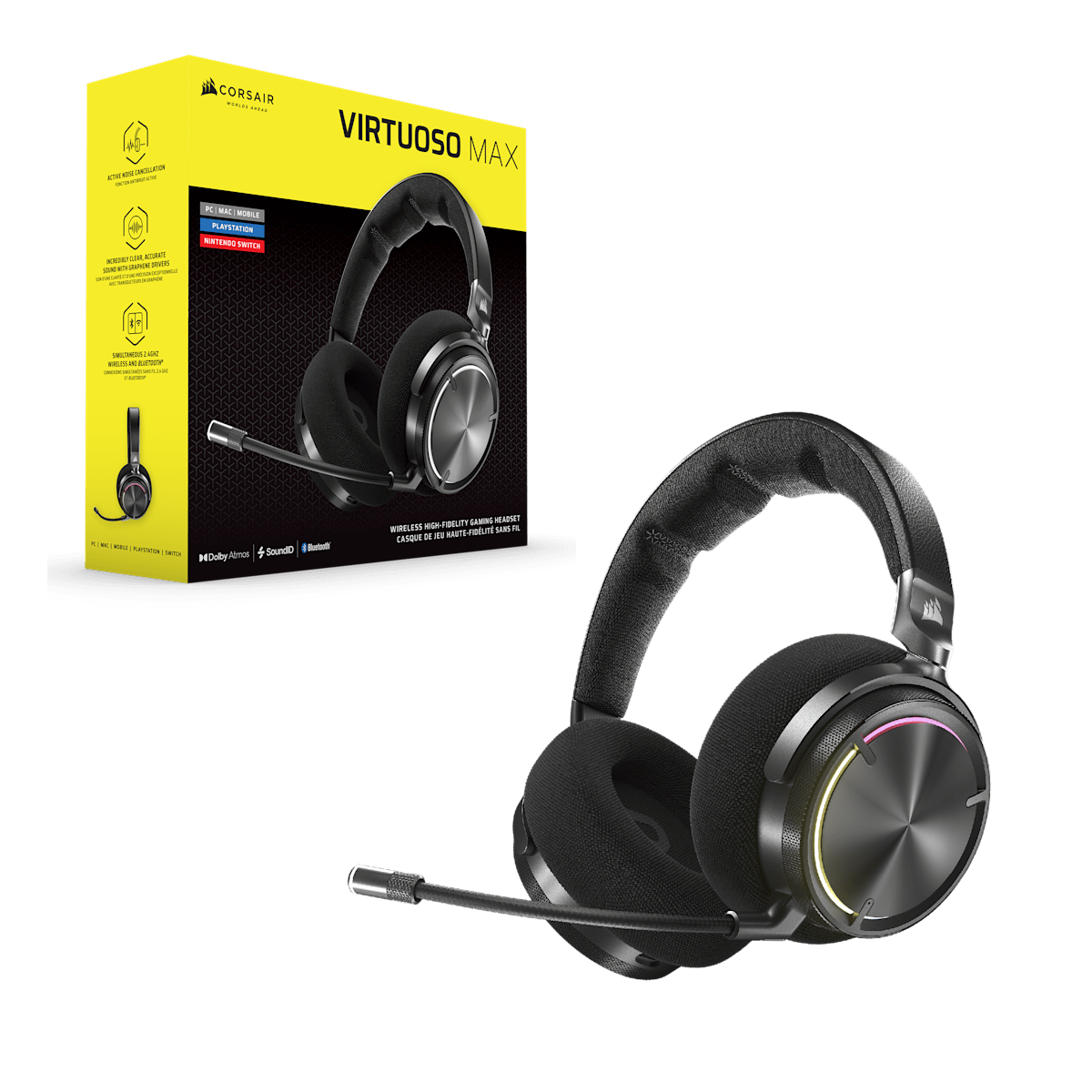 Corsair Virtuoso Max Wireless Gaming Headset, цвет: Карбоновый — фото 9