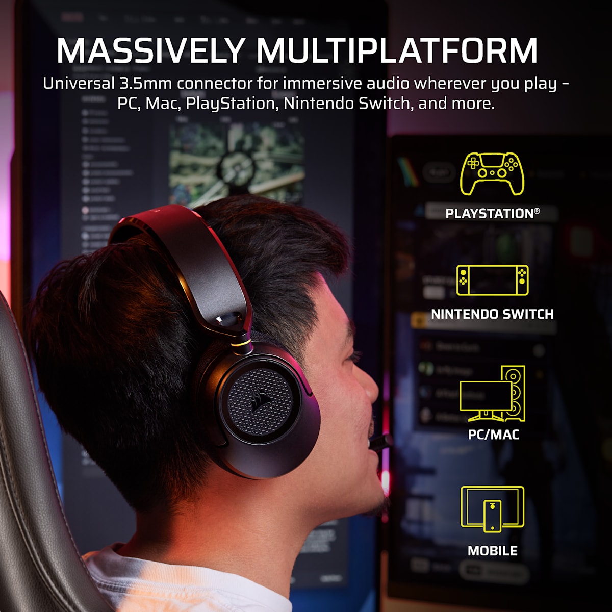 Corsair HS35 v3 Gaming Headset, цвет: Карбоновый — фото 3