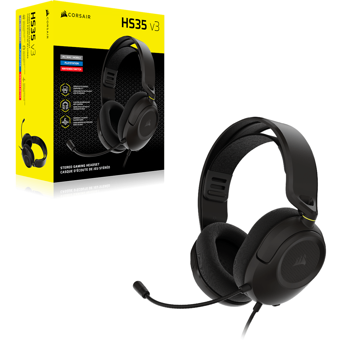 Corsair HS35 v3 Gaming Headset, цвет: Карбоновый — фото 7