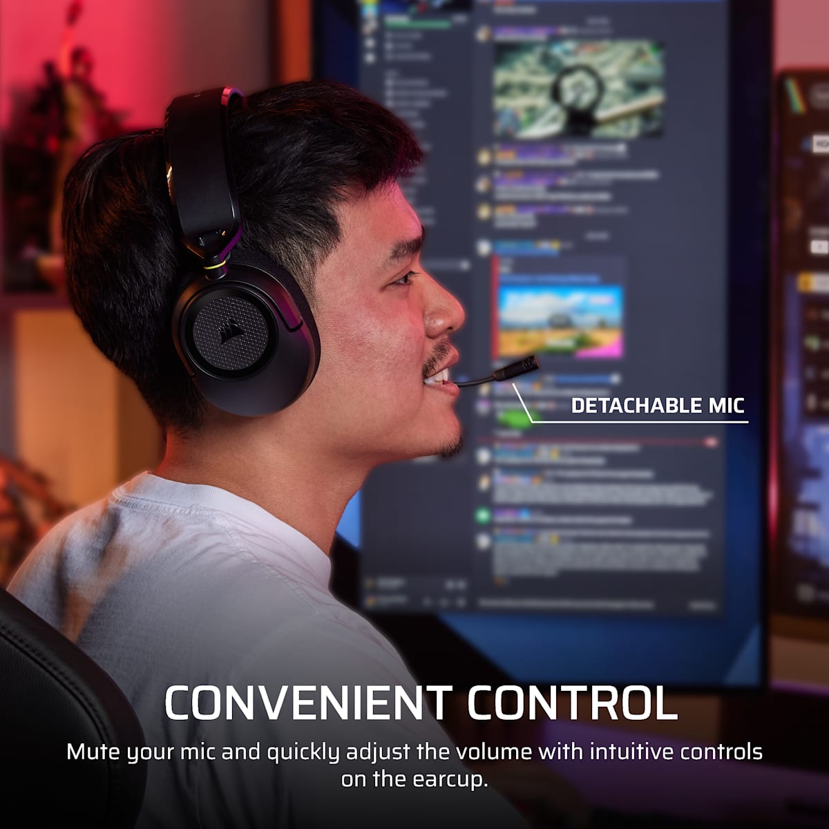 Corsair HS35 v3 Wireless Gaming Headset, цвет: Карбоновый — фото 8