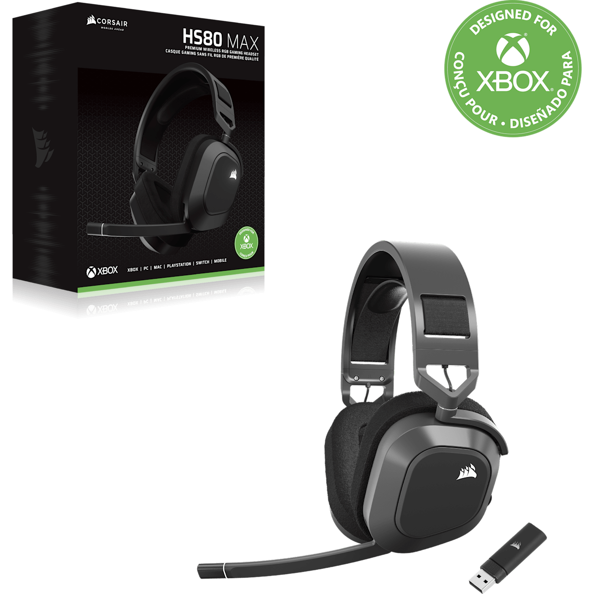 Corsair HS80 MAX Premium Wireless Gaming Headset for Xbox with Spatial Audio — фото 9