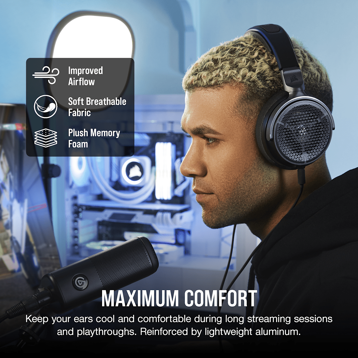 Corsair Virtuoso Pro Open Back Streaming/Gaming Headset, цвет: Карбоновый — фото 6