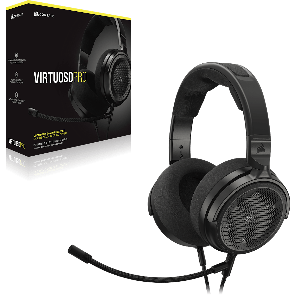 Corsair Virtuoso Pro Open Back Streaming/Gaming Headset, цвет: Карбоновый — фото 7