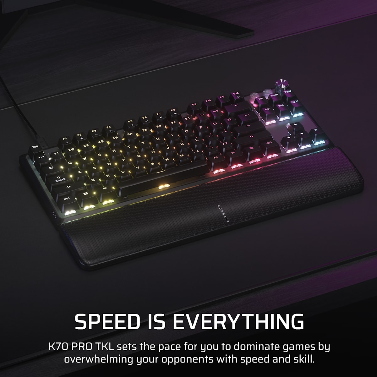 Corsair K70 Pro Tkl High-Performance Hall Effect Programmable Gaming Keyboard with Rapid Trigger, цвет: Чёрный, вариант 1 — фото 2