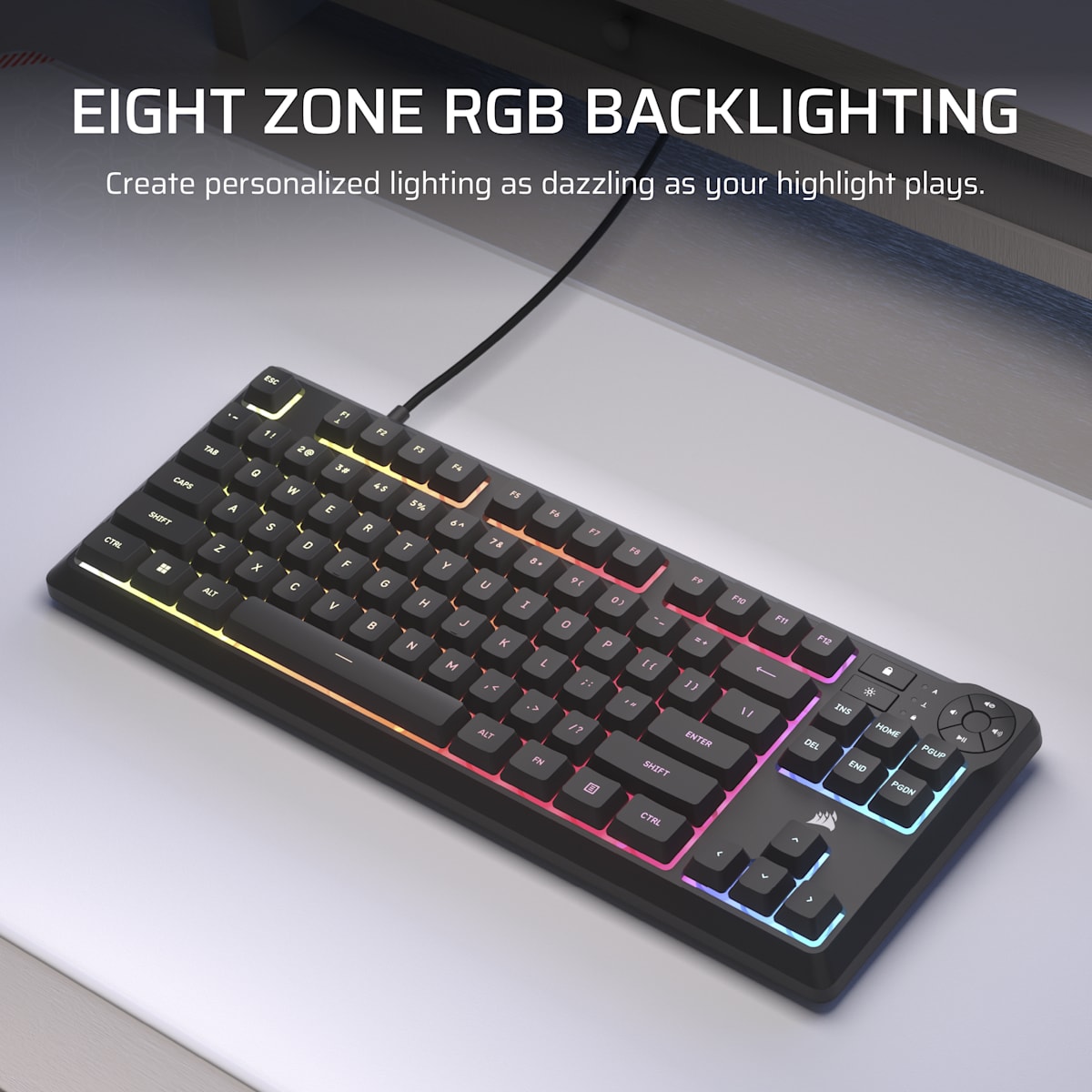 Corsair K55 Core Tkl Rgb Gaming Keyboard, цвет: Na - North American Layout — фото 6