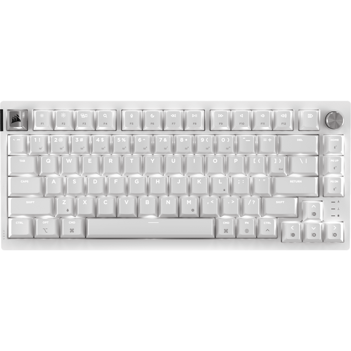 Corsair K65 Plus 75% RGB Mechanical Gaming Keyboard for Mac and PC – Frost White